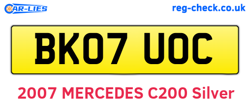 BK07UOC are the vehicle registration plates.