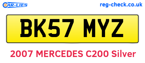 BK57MYZ are the vehicle registration plates.