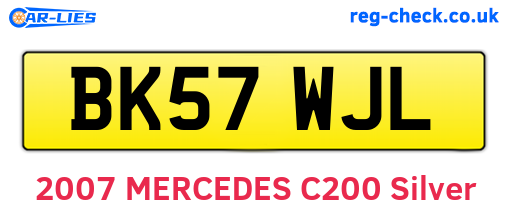 BK57WJL are the vehicle registration plates.