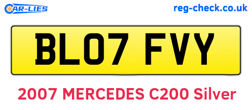 BL07FVY are the vehicle registration plates.