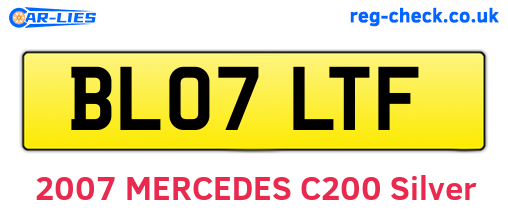 BL07LTF are the vehicle registration plates.