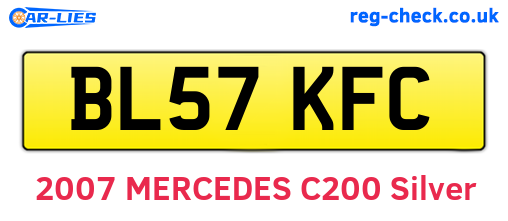 BL57KFC are the vehicle registration plates.