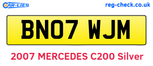 BN07WJM are the vehicle registration plates.