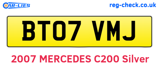 BT07VMJ are the vehicle registration plates.