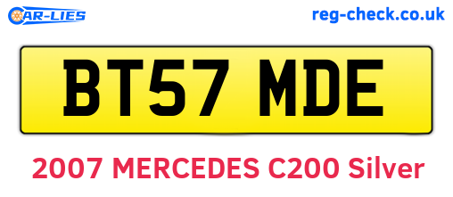 BT57MDE are the vehicle registration plates.