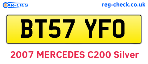 BT57YFO are the vehicle registration plates.