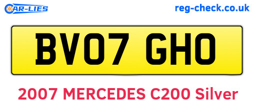 BV07GHO are the vehicle registration plates.