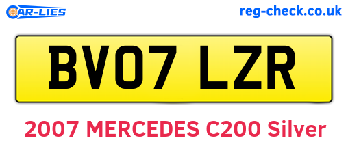 BV07LZR are the vehicle registration plates.
