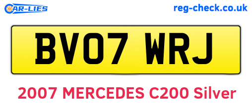 BV07WRJ are the vehicle registration plates.