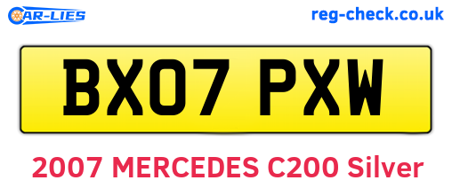 BX07PXW are the vehicle registration plates.