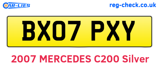 BX07PXY are the vehicle registration plates.