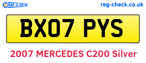 BX07PYS are the vehicle registration plates.