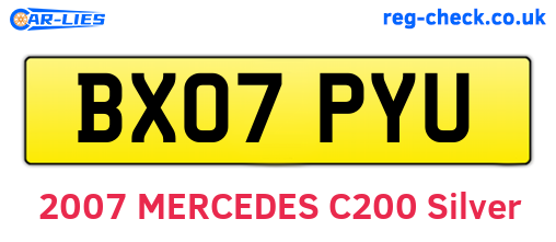 BX07PYU are the vehicle registration plates.