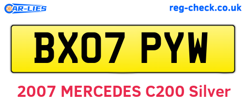 BX07PYW are the vehicle registration plates.
