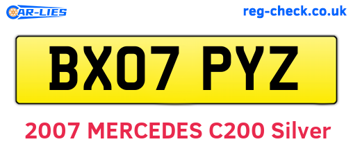 BX07PYZ are the vehicle registration plates.