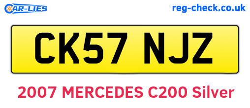 CK57NJZ are the vehicle registration plates.