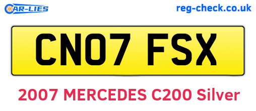 CN07FSX are the vehicle registration plates.