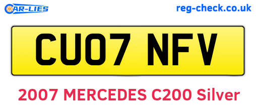 CU07NFV are the vehicle registration plates.