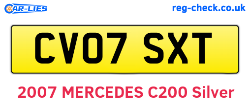 CV07SXT are the vehicle registration plates.