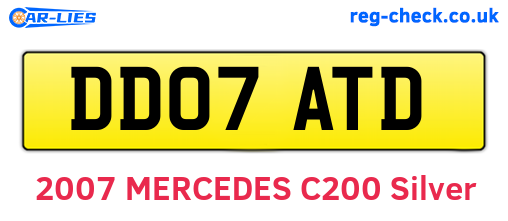 DD07ATD are the vehicle registration plates.