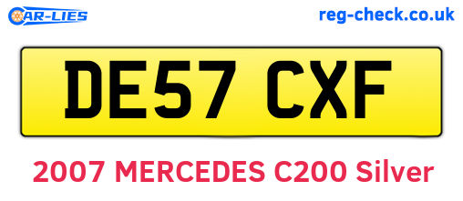 DE57CXF are the vehicle registration plates.
