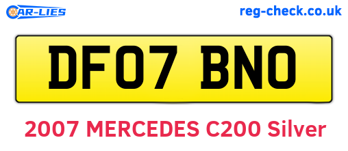 DF07BNO are the vehicle registration plates.
