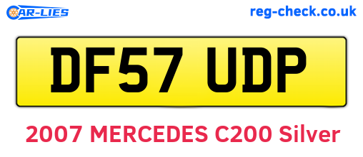 DF57UDP are the vehicle registration plates.