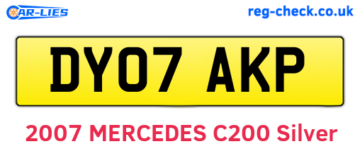 DY07AKP are the vehicle registration plates.