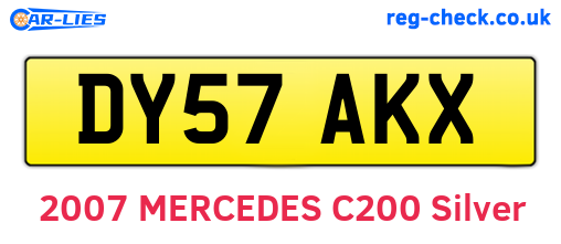 DY57AKX are the vehicle registration plates.