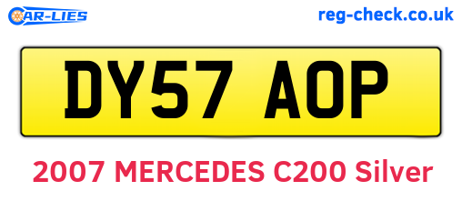 DY57AOP are the vehicle registration plates.