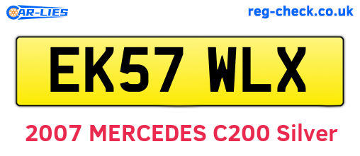 EK57WLX are the vehicle registration plates.