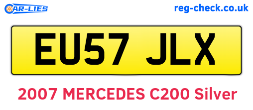 EU57JLX are the vehicle registration plates.