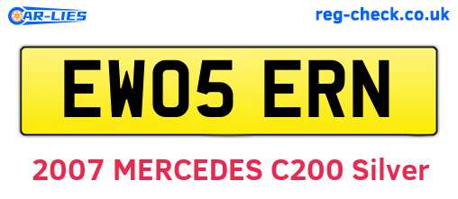 EW05ERN are the vehicle registration plates.
