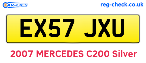EX57JXU are the vehicle registration plates.