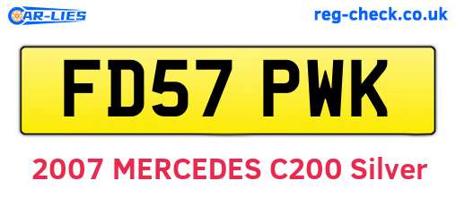 FD57PWK are the vehicle registration plates.