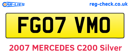 FG07VMO are the vehicle registration plates.