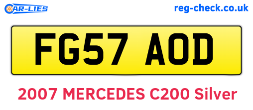 FG57AOD are the vehicle registration plates.