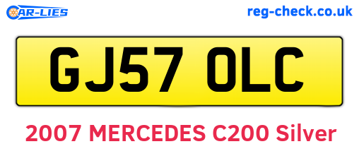 GJ57OLC are the vehicle registration plates.