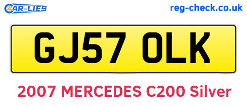 GJ57OLK are the vehicle registration plates.