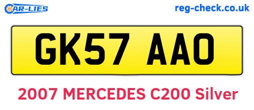 GK57AAO are the vehicle registration plates.