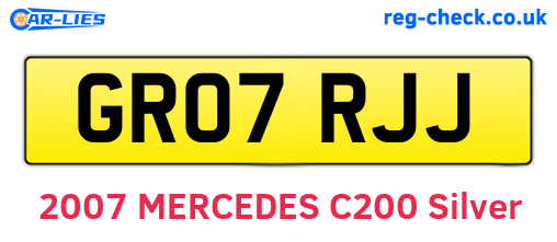 GR07RJJ are the vehicle registration plates.