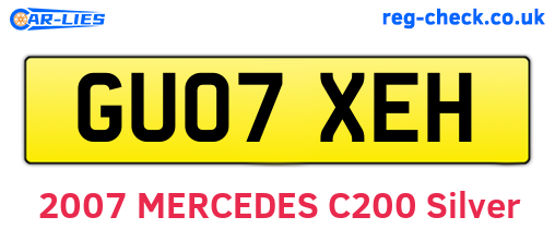 GU07XEH are the vehicle registration plates.
