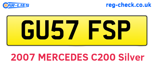 GU57FSP are the vehicle registration plates.