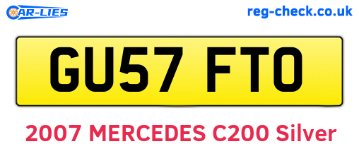 GU57FTO are the vehicle registration plates.