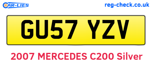 GU57YZV are the vehicle registration plates.