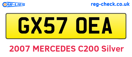 GX57OEA are the vehicle registration plates.