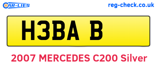 H3BAB are the vehicle registration plates.