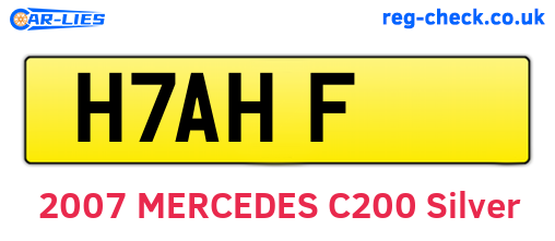 H7AHF are the vehicle registration plates.