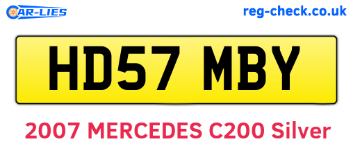 HD57MBY are the vehicle registration plates.