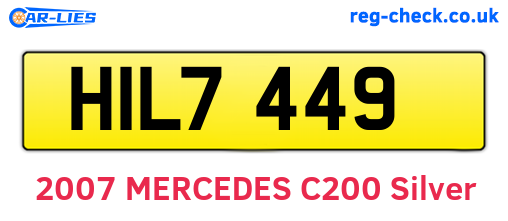 HIL7449 are the vehicle registration plates.